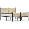 Metal Bed Frame without Mattress Sonoma Oak Finish 120x200 cm
