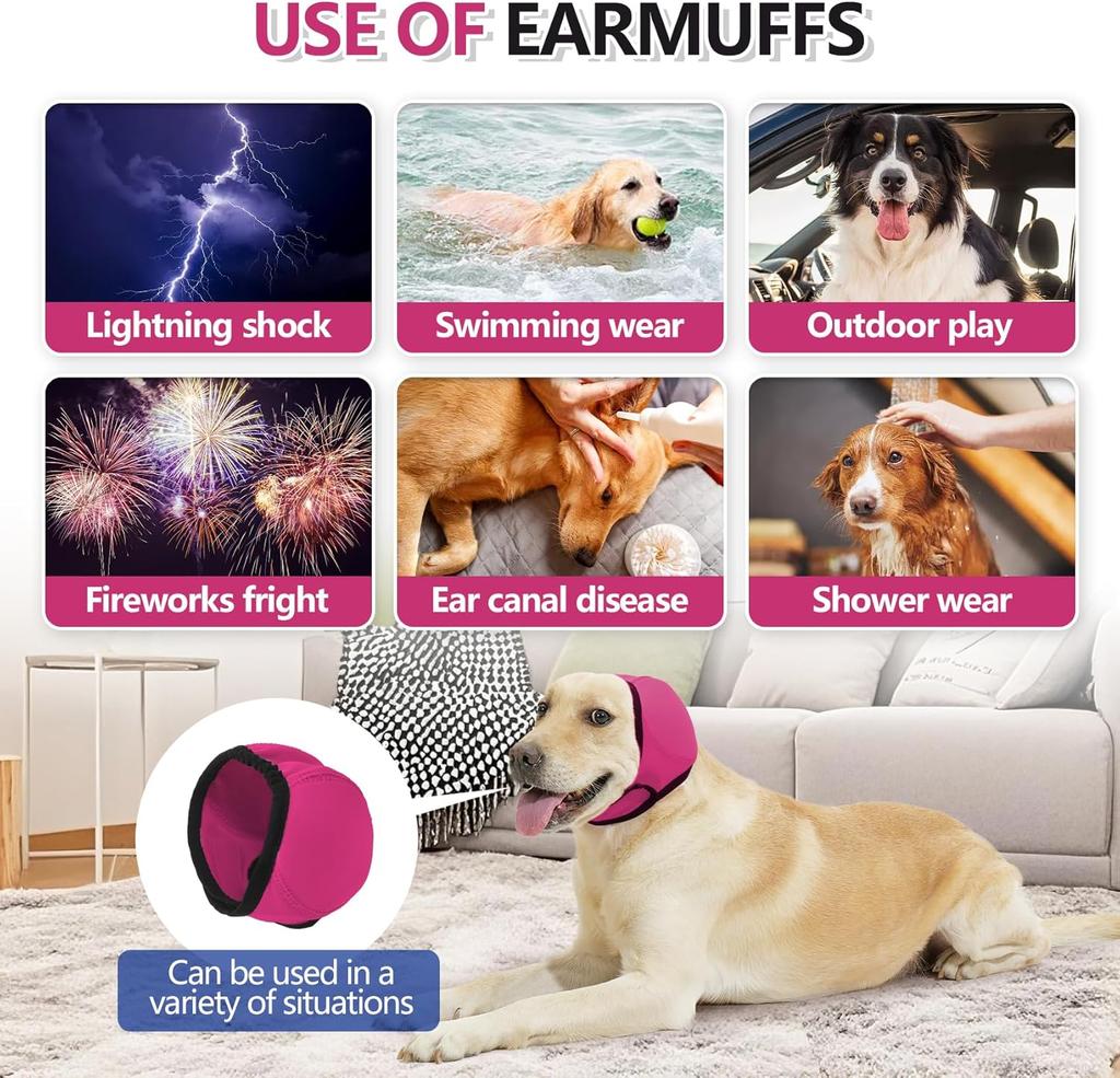 Anti Shock Quiet Ears for Dogs Waterproof Noise Canceling Calming Hood Ear Protection for Swimming Thunder Anxiety Relief