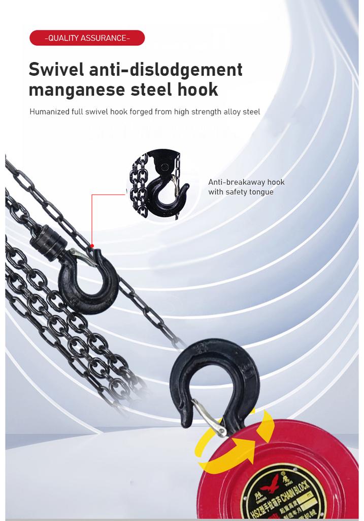 1T 2T 3T Lifting Chain Crane Hoist Accessories Manual Chain Hoist Mini Portable Round Hoist Steel Domestic Industrial Lifting