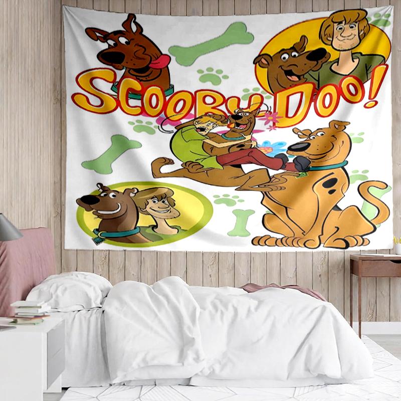 Scooby-Doo Print Tapestry, Backdrop, Easy Setup, Ideal for Bedroom, Office & Living Room, with Aesthetic Wall Hanging Decor.