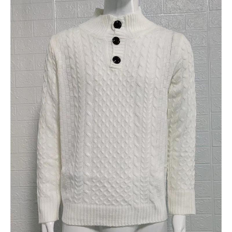 Men's Solid Color Half Turtleneck Slim Fit Long Sleeve Knit Sweater.