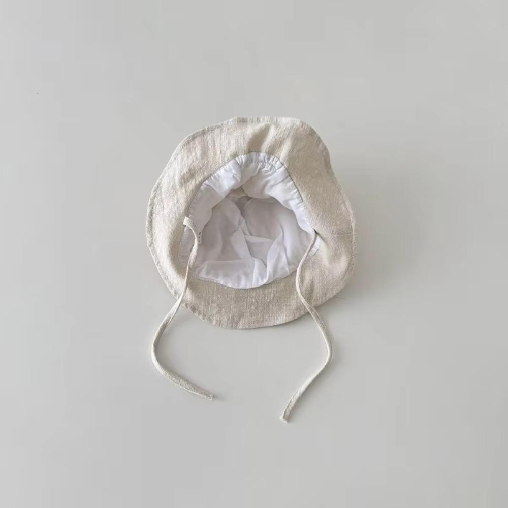 Thin Kids Sun Cap Soft Cotton-Linen Bucket Hat Cute Baby Sun Hat  Outdoor Use