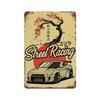 Auto Giapponesi d'Epoca Samurai Poster Latta Metallo Cartello Targhetta Giappone Corse Casa Club Jdm Auto Gtr Anime Luna Decorazione Murale Estetica