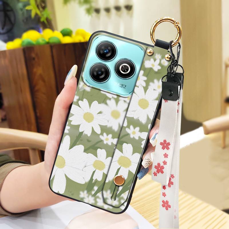 Protective Anti-knock Phone Case For ZTE Blade A75 4G/Z2359 Wristband Wrist Strap Back Cover Shockproof Ring Durable