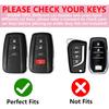 Key Fob Cover with Diamond Keychain for Toyota Car Key Shell Compatible with 2018-2024 Highlander RAV4 Camry Avalon C-HR Corolla GT86 Full Cover