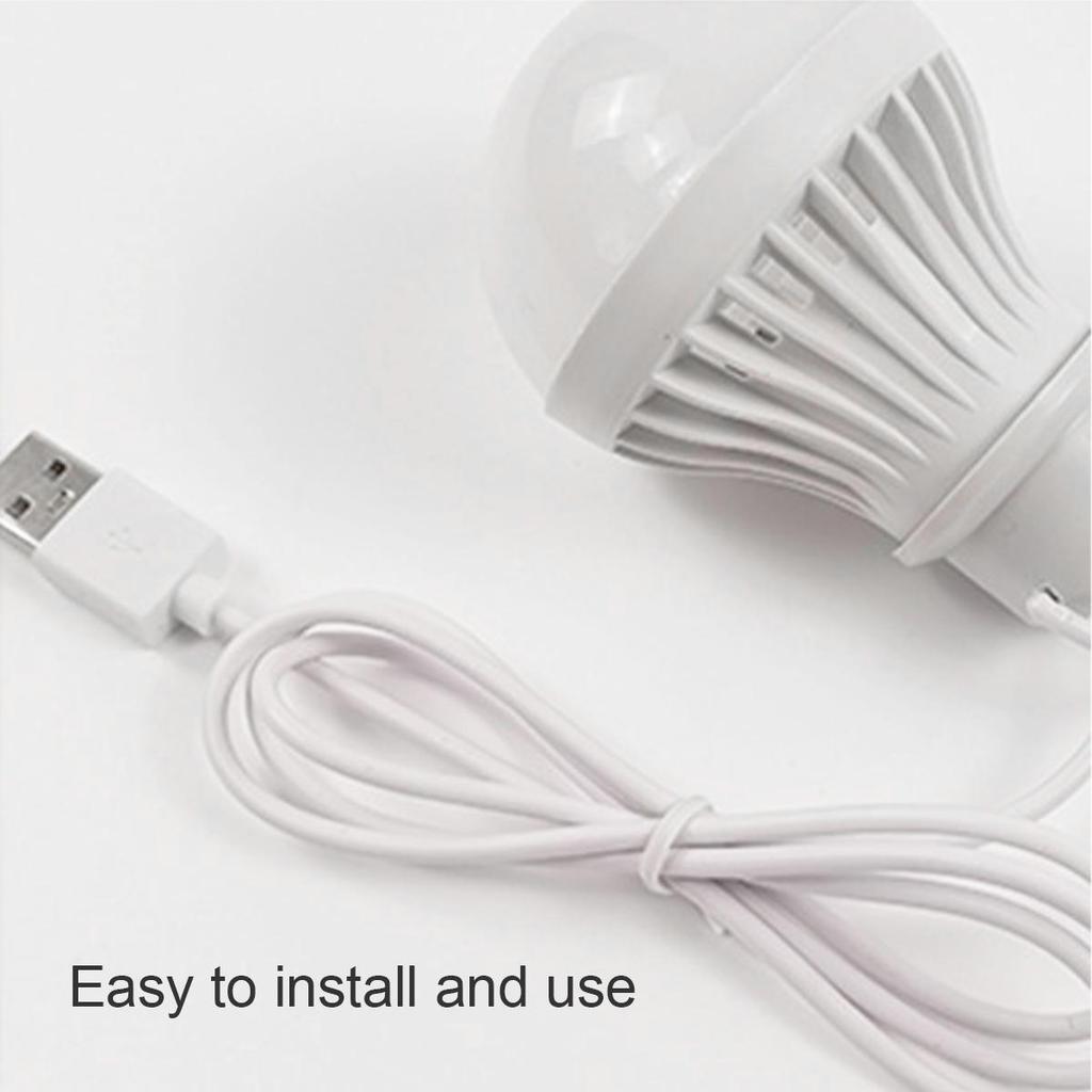 Usb Led Camping Lamp 3w 5w 7w 9w 12w With 1.2m Clip Line Room Light 5v Bulb Milky Cover Table Eye/protection Usb-adapter-powered