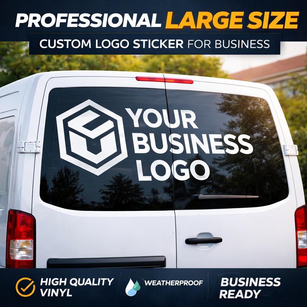 Commercial Vehicle Branding Decal – Logo Layout Optimized for Car Doors & Windows (Max 90cm)
