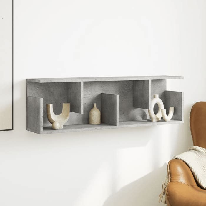 VidaXL Wall Cabinet 100x20x30 Cm Concrete Grey Engineered Wood, Floating Wall Cabinet, Wall Shelf, Wall Display Cabinet, 854844