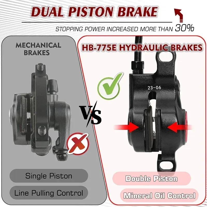 ZOOM E-BIKE Hydraulic Disc Brake 2-Pistons Oil Hydraulic Disc Brake Scooter Folding Bike Front/Rear 1110/1850mm Power Off