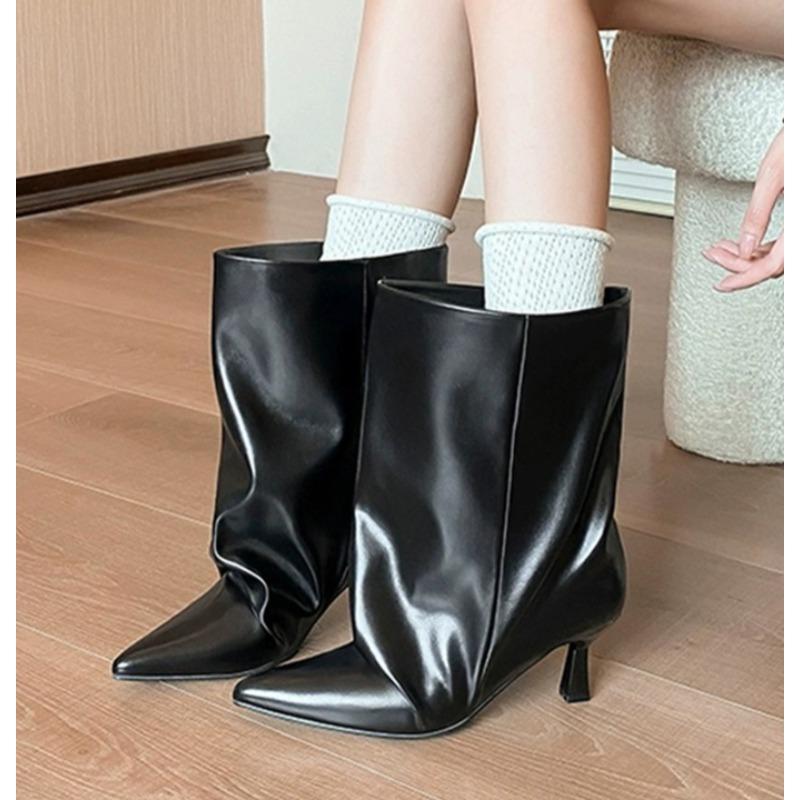Fashion Pointed Toe Women Ankle Boots High Heels Fashion Designer Shoes Winter Dress Luxury Pumps Dress Goth Chelsea Boots Mujer