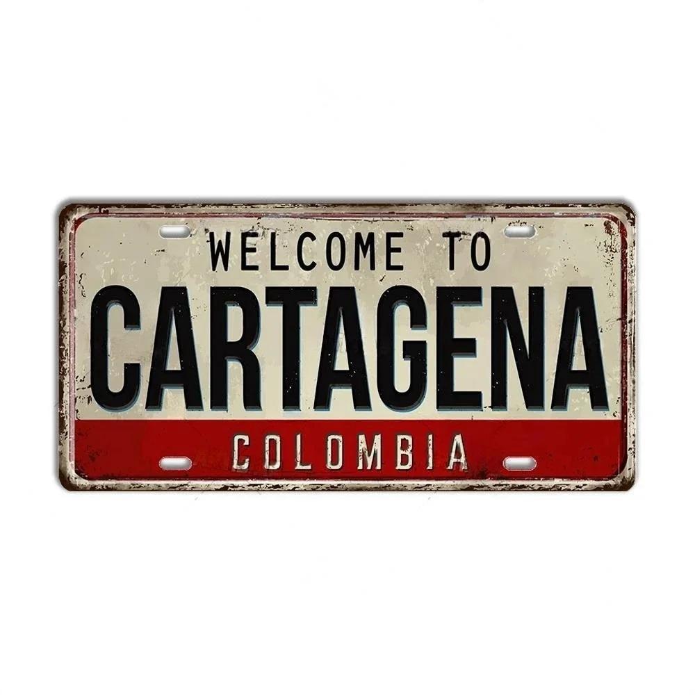 Nummernschild Chile Argentinien Ecuador Kolumbien Wahrzeichen Metallschild Stadtstaat Dekoratives Autoschild Garage Club Bar Wanddekoration