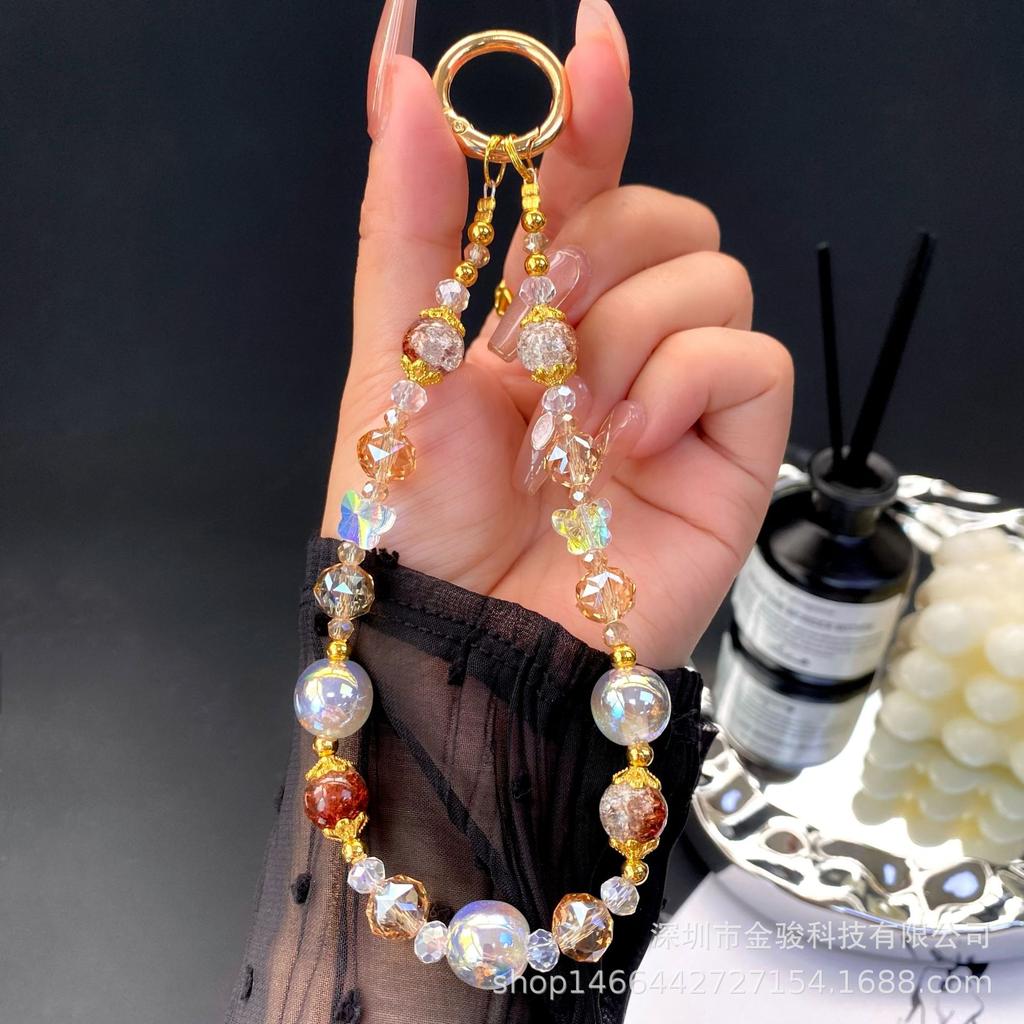 Blind Box Phone Chain Bead String Accessories DIY Wrist Hanging Decoration Chain for Women Ins Phone Case Lanyard Short Keychain