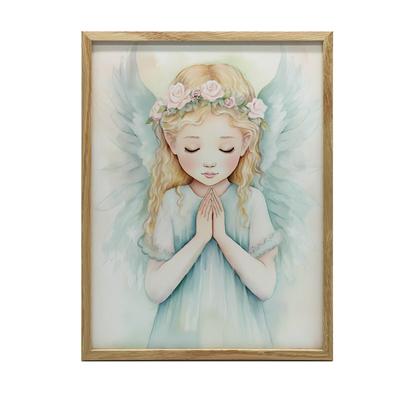 Pastel Angel of Prayer Pastel Angel of Prayer, 30X40 Cm, Gold Aluminum Frame, 230 Gsm Matte Paper