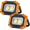 OTYTY LED Work Light 2-Pack, 30W 1500LM Portable Rechargeable Flood Lights with Magnetic Base, 4200mAh Battery for Outdoor, Camping, Hiking,