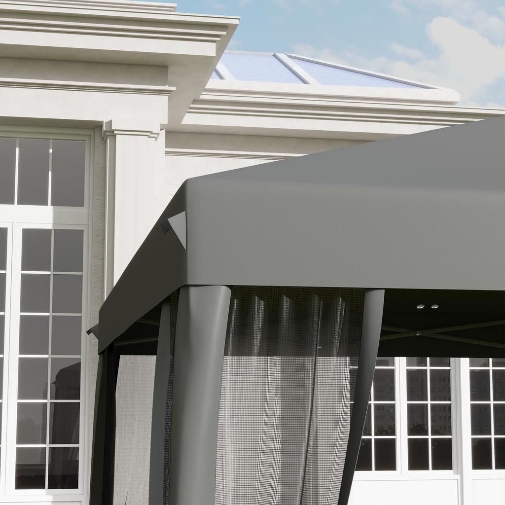 Folding Gazebo, Folding Tent with Side Walls Incl. Carry Bag, Garden Gazebo, Metal, Oxford Fabric, 3 X 3 M, Light Grey