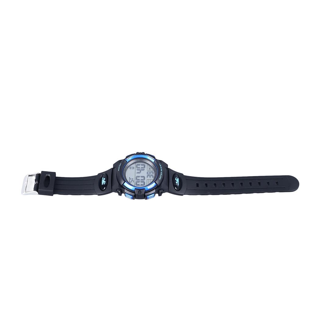 Digital Electronic Watches 50M Waterproof PU Strap Multifunctional Outdoor Sports Watch for Children Blue