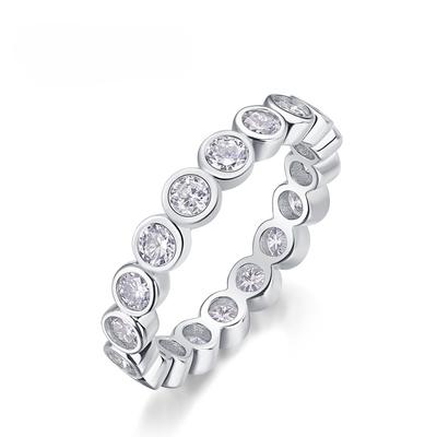 D Color 3mm Round Moissanite Ring S925 Sterling Sliver Plated 18k White Gold Fine Jewelry Wedding Engagement Rings For Women