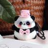Cute Panda Plush Keychain Ornament - Cartoon Bag Doll Pendant with Rose Decoration