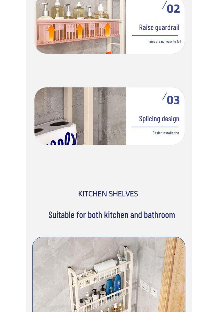 Multi-layer Wall-Mounted Kitchen & Bathroom Storage Rack