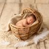 1 Piece Rattan Crib Basket Retro Baby Photography Props Professional Studio Furniture Tool Essential for Baby Photo Shooting Use