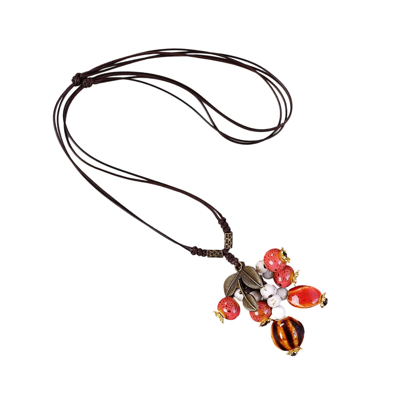 

Handmade Ceramic Leaf Necklace Unique Designs Portable Jewelry With Adjustable Chain for Trendy Women Casual Wear T3
