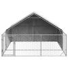 VidaXL Outdoor Dog Kennel Enclosure 3x3x1.9 M Galvanized Steel, Outdoor Dog Cage, Large Dog Cage, Kennel 3329240