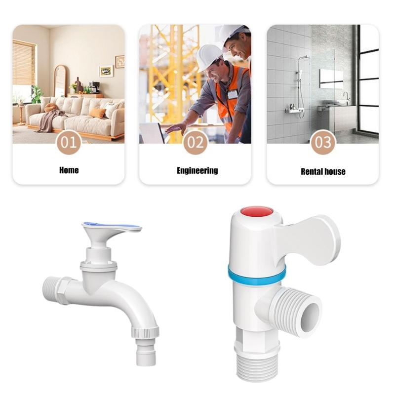 Auslaufsicheres rissfestes Badezimmerarmatur-Set Robuste Kunststoff-Waschbeckenarmatur-Beschläge Einfache Installation für den Heimgebrauch