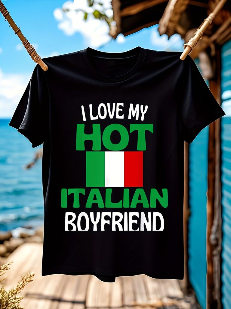 Lustiges italienisches Freund-T-Shirt Fett Ich Liebe Meinen Heißen Italienischen Fre...