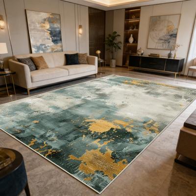 Abstract Decoration Large Area Living Room Rugs Ink Wash Light Luxury Washable Carpet for Bedroom Dining Room Non-slip Foot Mat