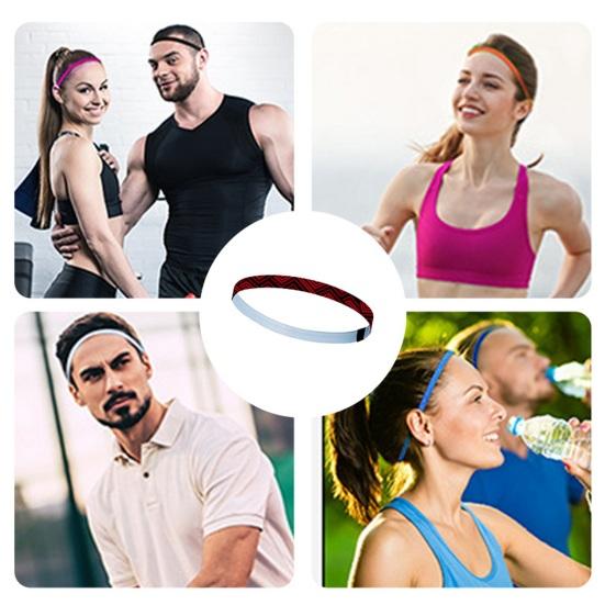 Elastic Sports Headband Silicone Non-Slip Breathable Sweatband Moisture-wicking Running Headband for Yoga Fitness