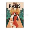 Retro Vintage Paris Poster with Eiffel Tower Parisian Elegance Metal Plaque Club Wall Decor Pub Designing Tin Sign Poster