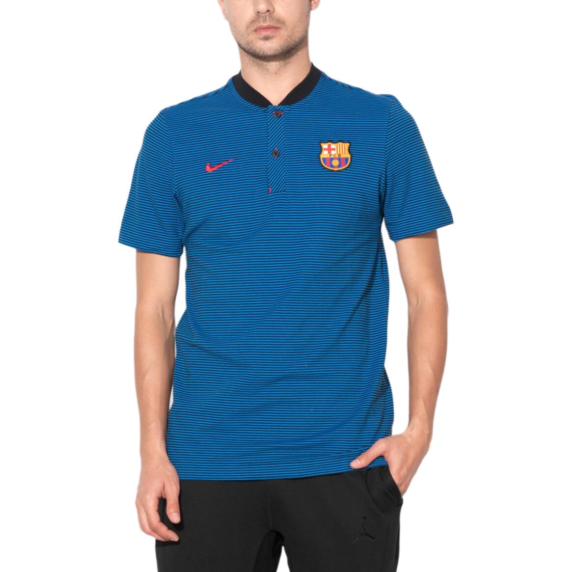 

Nike FC Barcelona Логотип Полоска Комфортная Футболка с Коротким Рукавом Мужские Топы 867825-012 S