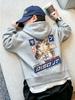 Autumn Winter Cartoon Cat Ramen Back Print Pullover Boys Girls Long Sleeve Hooded Sweatshirt Streetwear Children Warm Top