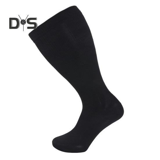 1 Pair Sport Sock Great Compression High Elasticity Plus Size Mid-tube Breathable Soft Anti-slip Solid Color Running Hiking Obesity Stockings