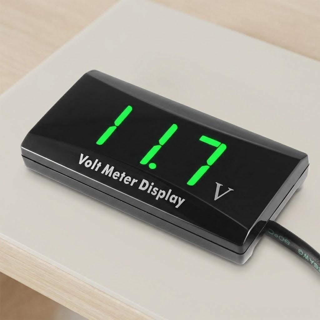 

Mini 12V LED Waterproof Car Voltage Volt Gauge Panel Meter Auto Display Voltmeter for Vehicle Diagnostics зелений