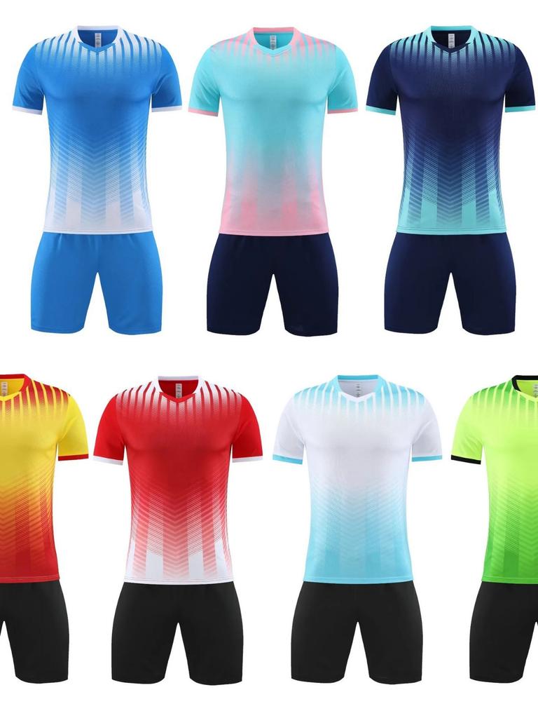 Soccer Uniform Set, Men'S Printed Children'S Training Uniform, Short Sleeve Soccer Team Uniform, Student Soccer Sportswear Jersey