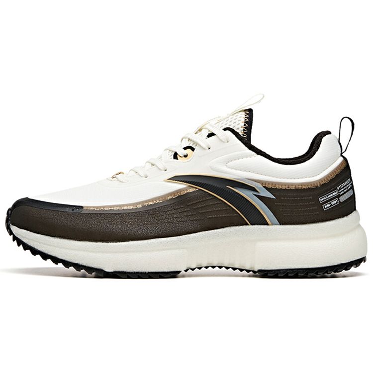 Anta Bubble Trail Running Shoes Low Top Men Running Shoes Black White 112045520-3