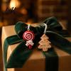 Durable Resin Holiday Ornaments 4 Pcs Gingerbread Christmas Ornaments Candy Cane Tree Lollipop Tree Decorations Man Xmas Hanging Decoration