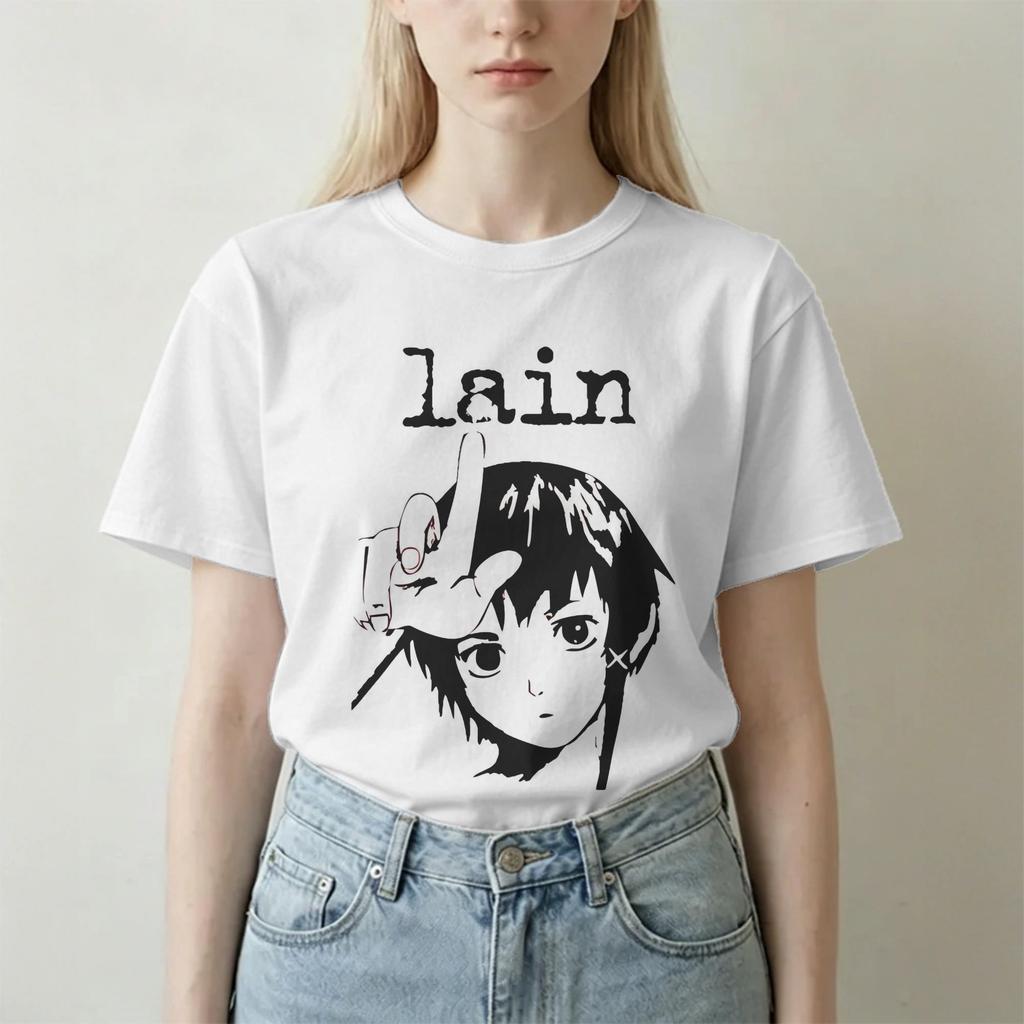 Unisex Unisexs TShirts Serial Experiunisexts Lain Lwakura Funny Cotton Tee Shirt Short Sleeve Anime Sci Fi Unisexga T Shirts Plus Size