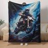 1 Stück Motorrad-Druck Leichte Flanelldecke, Bequeme und Warme Decke, für Camping Sofa Bett und Couch Büro, in Allen Jahreszeiten