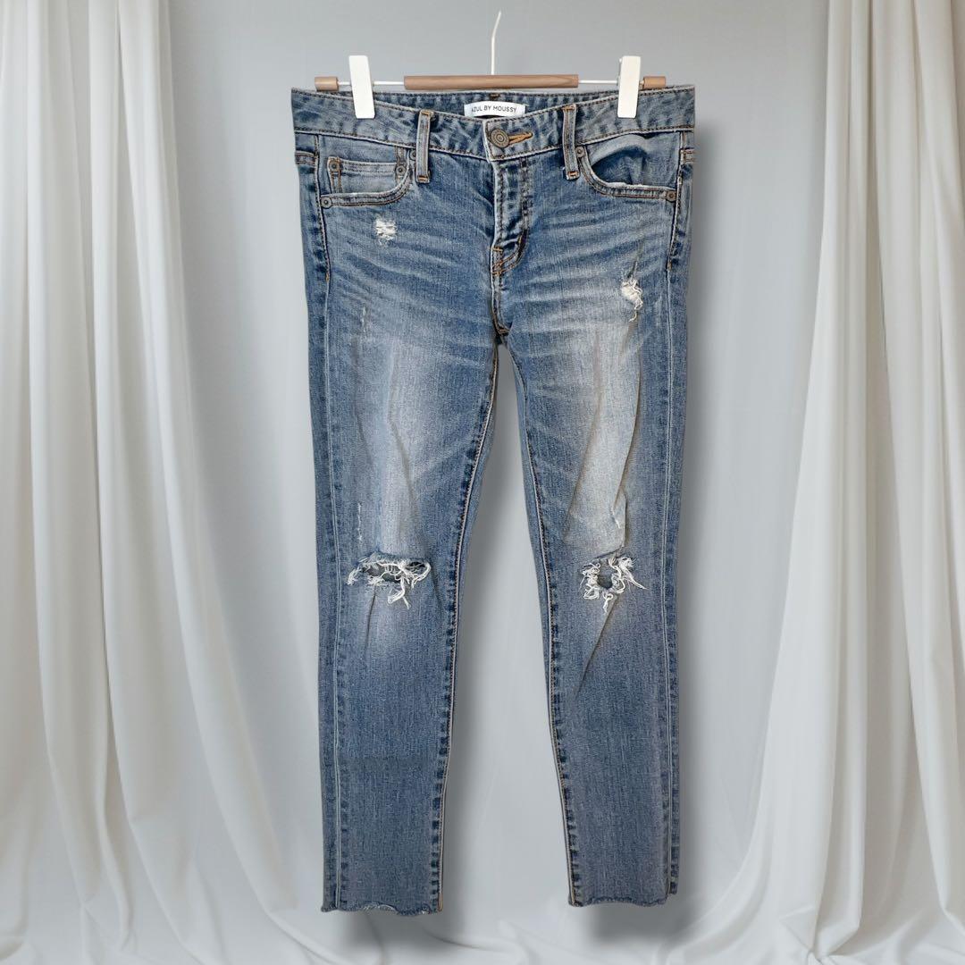 AZUL BY MOUSSY Skinny Denim 26 Spring Distressed Cutoff