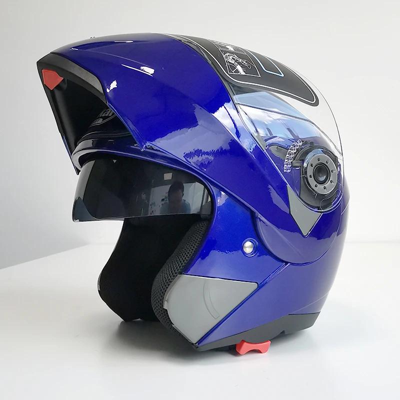 JIEKAI Helmet Motorcycle Flip Up Helmet Motorbike Protective Headgear Helmets Racing Double Lens Sun Shade Helmet 105