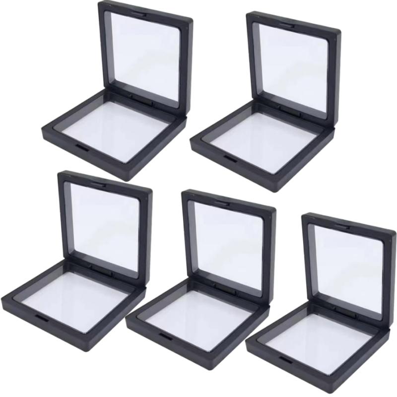 Transparent Floating Display Box Pe Film Jewelry Storage Case For Ring Earring Necklace Bracelet Watch Collectible Gift