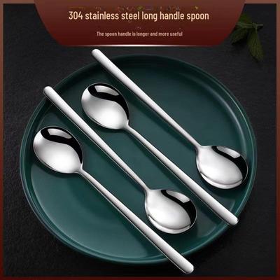Korean 304 Stainless Steel Spoon: Thick Stirring, Ice, Coffee, Soup, and Dessert Spoon for Home Use