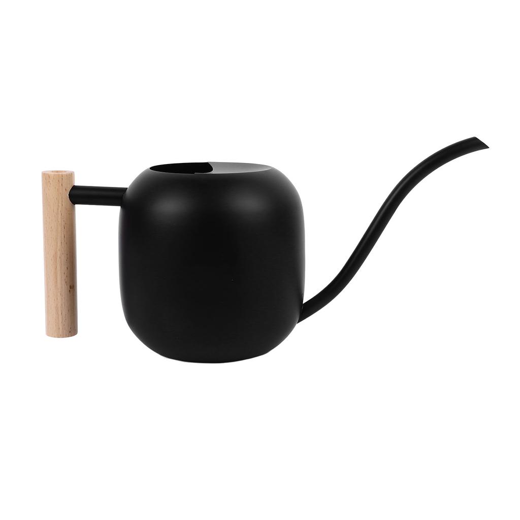 Metal Watering Can Wooden Handle Long Spout Watering Can Pot for Indoor House Plants Bonsai Outdoor Garden Flower 1.2L