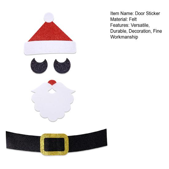 1 sada vánočních samolepek na dveře Plstěný hadřík Santa sněhulák s losím vzorem na pozadí samolepky pro domácí dekorativní dekorace