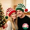 With Elf Ear Xmas Knitted Beanie Soft Warm Christmas Pointed Hat Party Elf Costume Hat  Christmas