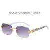 Vintage Style Rimless Fashion Glasses for Men & Women Metal Hinges, Marble Pattern, Lightweight & Durable, Fashionable Eyewear