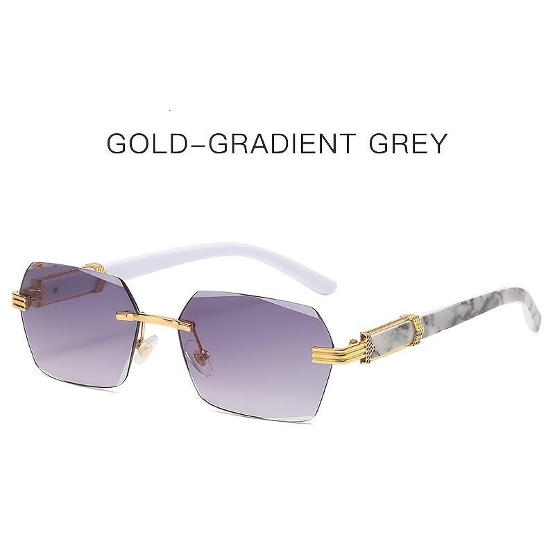 Vintage Style Rimless Fashion Glasses for Men & Women Metal Hinges, Marble Pattern, Lightweight & Durable, Fashionable Eyewear