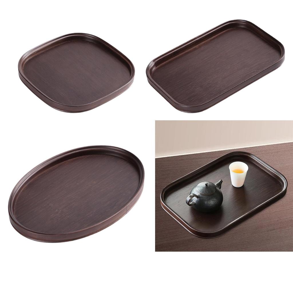Wood Serving Tray Portable Dessert Plate for Kitchen Breakfast in Bed Bar